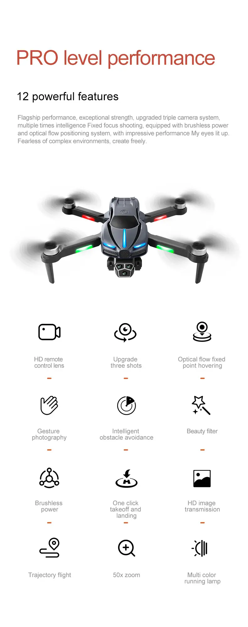 M2-Three camera obstacle avoidance drone